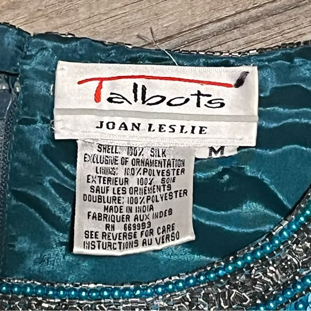 Vintage Talbots Joan Leslie sequins Silk Blouse size medium - Picture 12 of 12